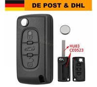 Klapp Schlüssel 3 Tasten Gehäuse HU83 passend für Peugeot Expert RCZ 207 307 308