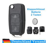 Klapp Schlüssel Gehäuse 2 Tasten für VW Golf Bora Sharan T5 SKODA + Batterie