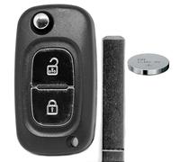 Klapp Schlüssel Gehäuse 2 Tasten Rohling + Batterie für Mercedes Benz Citan W415