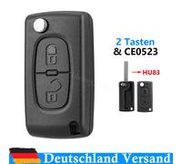 Klapp Schlüssel Gehäuse 2 Tasten Rohling HU83 für Peugeot Citroen Fernbedienung