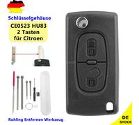 Klapp Schlüssel Gehäuse CE0523 für Citroen C2 C3 C4 Berlingo Peugeot 207 3008