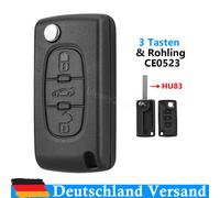 Klapp Schlüssel Gehäuse CE0523 HU83 passend für Peugeot 207 307 308 407 Expert
