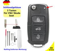 Klapp Schlüssel Gehäuse für VW Golf 6 Eos Touran Skoda Seat + Werkzeug