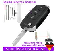 Klapp Schlüssel Gehäuse für VW Golf Touran Caddy Jetta Tiguan Polo Seat Skoda