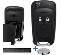 Klapp Schlüssel Gehäuse Funkschlüssel Fernbedienung 2 Tasten Autoschlüssel Rohling + Batterie kompatibel mit Chevrolet