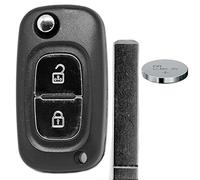 Klapp Schlüssel Gehäuse Funkschlüssel Fernbedienung Autoschlüssel 2 Tasten Rohling + Batterie für Renault und Mercedes Benz