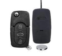 Klapp Schlüssel Gehäuse Funkschlüssel Fernbedienung Autoschlüssel 3 Tasten + 1x CR2032 Batterie kompatibel mit Audi