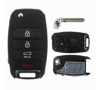 Klapp Schlüssel Gehäuse Funkschlüssel Fernbedienung Autoschlüssel 4 Tasten Rohling mit Panik Taste kompatibel mit Kia