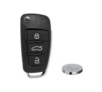 Klapp Schlüssel Gehäuse Funkschlüssel Fernbedienung Autoschlüssel HAA + Batterie kompatibel mit Audi