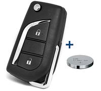 Klapp Schlüssel Gehäuse Funkschlüssel Fernbedienung Autoschlüssel Rohling + Batterie für Toyota/Citroen/Peugeot