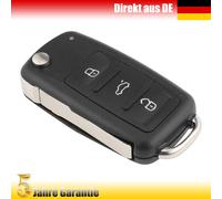 Klapp Schlüssel Gehäuse Passend für VW Skoda Seat 3 Tasten Fernbedienung Schwarz
