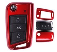 Klapp Schlüssel Hülle für VW Golf 7 Polo Seat Leon Skoda Superb Octavia Metallic Rot