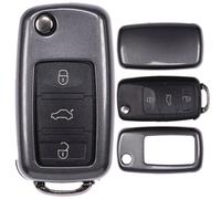 Klapp Schlüssel Hülle Grau für VW Golf Sharan Touran EOS Jetta Skoda Octavia