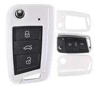Klapp Schlüssel Hülle Weiß für VW Golf 7 Polo Seat Leon Skoda Superb Octavia