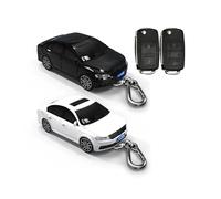 Klappbare Autoschlüsselhülle für VW Volkswagen Tiguan Golf Sagitar Polo MK6 Touareg Skoda Klapp-Autoschlüssel-Hülle (weiß)