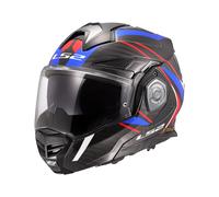 LS2, Modularer Motorradhelm ADVANT X CARBON FUTURE II Gloss White Blue, XXL