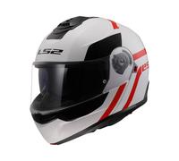 LS2 FF908 Strobe II Autox Klapphelm, weiss-rot, Größe XS
