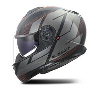 LS2, Modularer Motorradhelm STROBE II CODE Matt Black Grey, L