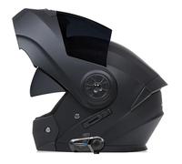 Klapphelm Vollvisierhelm Bluetooth Flip Integralhelm Motorradhelm DOTECE Zertifiziert Modularer Motorrad Motocrosshelme Mit Doppelvisier Automatische Anrufannahme Unisex U,M:57-58CM
