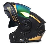 Klapphelm Vollvisierhelm Bluetooth Flip Integralhelm Motorradhelm DOTECE Zertifiziert Modularer Motorrad Motocrosshelme Mit Doppelvisier Automatische Anrufannahme Unisex D,L:59-60CM