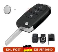 Klappschlüssel Gehäuse für VW Golf V IV EOS Caddy Polo Jetta Passat + Batterie