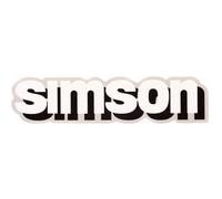 Klebefolie Tank, Schriftzug Simson, weiß/schwarz/Silber - Simson S51, S70