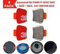 Ersatz Klebestreifen Set, 4 Stück, kompatibel mit OOONO CO-DRIVER NO2, PARK P-DISC NO1, NO2, NO3, Metallplättchen mit Klebepads, für Parkscheibe, Blitzerwarner, Halter Klebesticker Windschutzscheibe
