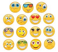 Kleberio® 15 lustige Aufkleber (1 Sticker je Motiv je 6cm) für Helm Autoaufkleber Wohnmobil Mülltonnenaufkleber Wohnwagen Moped LKW Coole Sticker Set Car Sticker Aufkleber Auto Kinderzimmer Roller