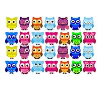 kleberio® Aufkleber 56 Eulen je 2 x 2,5 cm (4 Sticker je Motiv) Auto Motorrad Autoaufkleber Wohnmobil Mülltonnenaufkleber Wohnwagen