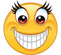 Kleberio Aufkleber lachend mit großen Augen und Wimpern wetterfest für Helm Autoaufkleber Wohnmobil Mülltonnenaufkleber Wohnwagen Moped LKW Coole Sticker Set Car Sticker Aufkleber Auto 10 x 10 cm