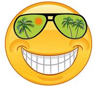 Kleberio Aufkleber lachend mit grüner Sonnenbrille wetterfest für Helm Autoaufkleber Wohnmobil Mülltonnenaufkleber Wohnwagen Moped LKW Coole Sticker Set Car Sticker Aufkleber Auto Kinder 10 x 10 cm