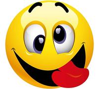 kleberio Aufkleber lachend mit rausgesteckter Zunge wetterfest für Helm Autoaufkleber Wohnmobil Mülltonnenaufkleber Wohnwagen Moped LKW Coole Sticker Set Car Sticker Aufkleber Auto Roller 10 x 10 cm