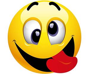 kleberio Aufkleber lachend mit rausgesteckter Zunge wetterfest für Helm Autoaufkleber Wohnmobil Mülltonnenaufkleber Wohnwagen Moped LKW Coole Sticker Set Car Sticker Aufkleber Auto Roller 10 x 10 cm