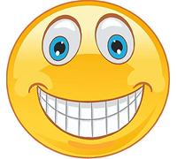 Kleberio Aufkleber lustig lachend mit blauen Augen Autoaufkleber wetterfest für Helm Wohnmobil Mülltonnenaufkleber Wohnwagen Moped LKW Coole Sticker Set Car Sticker Aufkleber Auto Kinderzimmer 20x19cm