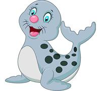 kleberio Aufkleber Robbe Seelöwe selbstklebend Sticker Autoaufkleber Motorradhelm Dekoration Wohnwagen Heckscheibenaufkleber Car Set 19 x 19 cm