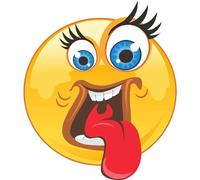 Kleberio Aufkleber wetterfest Autoaufkleber Wohnmobil Mülltonnenaufkleber Wohnwagen Heckscheibe Smile Coole Sticker Set Car Sticker - Mit herausgestreckter Zunge - 20 x 20 cm