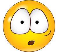 kleberio Aufkleber wetterfest Autoaufkleber Wohnmobil Mülltonnenaufkleber Wohnwagen Heckscheibe Smile Coole Sticker Set Car Sticker - Überrascht mit großen Augen - 10 x 10 cm