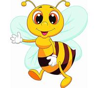 Kleberio Selbstklebender Aufkleber Biene 10 x 11 cm wetterfest Wohnwagen Autoaufkleber Aufkleber Sticker Auto Motorrad Carravan