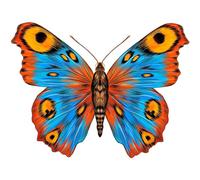 kleberio Wunderschöner Aufkleber - Schmetterling Pfauenauge - selbstklebend Sticker Autoaufkleber Wohnwagen Heckscheibenaufkleber Car Set Laptop Badezimmer Küche wetterfest 24 x 18 cm