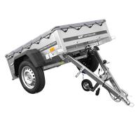 Kleinanhänger für Pkw Garden Trailer 150 KIPP 150x106 cm 750 kg [mit Flachplane, Planenträgern, Stützrad]
