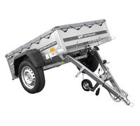 Kleinanhänger für Pkw Garden Trailer 150 KIPP 150x106 cm 750 kg [mit Flachplane, Planenträgern, Stützrad]