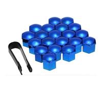 KLFDT 20 Stück Auto Radschraubenkappen für Skoda Yeti Superb Octavia Fabia Karoq Kamiq Kodiaq,Radbolzen Schutz Cover Radmuttern Staubschutz Kappen ZubehöR,Diebstahlschutz Zubehör,17mm-A/Blue