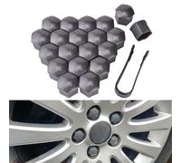 KLFDT 20 Stück Auto Radschraubenkappen für Skoda Yeti Superb Octavia Fabia Karoq Kamiq Kodiaq,Radbolzen Schutz Cover Radmuttern Staubschutz Kappen ZubehöR,Diebstahlschutz Zubehör,17mm-A/Gray