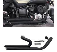 KMWSHAN Motorrad-Auspuff Motorrad Dual Auspuff Doppel Schalldämpfer Für Yamaha V Star Dragstar 1100 XVS1100 V-Star XVS XVS1100AW Klassische(Nero)