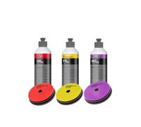 Koch Chemie Auto Politur Set: Heavy Cut H9.02 + Fine Cut F6.01 + Micro Cut M3.02 + passende Polierpads Ø 126 mm x 25 mm