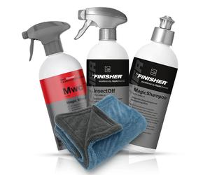Koch Chemie Paket Außenwäsche: Insect & Dirt Remover + Nano Magic Shampoo + Reactive Wheel Cleaner + Trockentuch