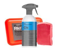 Koch Chemie Reinigungsknete rot Rkr abrasiv 200g & CLS Clay Spray Gleitspray 500