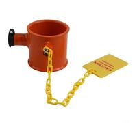Königszapfen-Schloss für Wohnwagen & Anhänger, Diebstahlschutz aus Leichtmetall mit 2 Schlüsseln, Zylinderschloss für RVs/Semi-Trailer/Camper, Orange (8,1x12,5x11,2 cm)