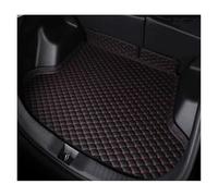 Kofferraummatte Für Skoda Für Karoq 2018-2022 Für Kamiq Für Kodiaq 2019-2023 PU Leder Angepasst Kofferraum Matte Zubehör Teppich Anti Rutsch Schmutzmatte(Black red B)