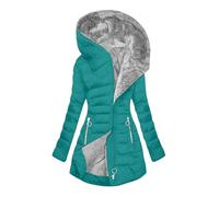 KOG Winterjacke Damen Puffer Jacke Warmes Jacke Baumwolle Motorrad Jacke Einfarbig Oberteil Angebote Des Tages Heute Freizeit Windbreaker Warm Hoodie Frauen Steppjacke Gutscheine Grün L
